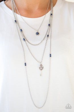 PRE-ORDER - Paparazzi Key Keynote - Blue - Necklace & Earrings - $5 Jewelry with Ashley Swint