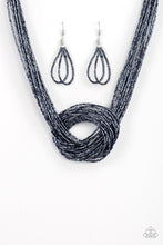 Load image into Gallery viewer, Paparazzi Knotted Knockout - Blue Seed Beads - Necklace and matching Earrings - $5 Jewelry With Ashley Swint