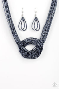 Paparazzi Knotted Knockout - Blue Seed Beads - Necklace and matching Earrings - $5 Jewelry With Ashley Swint