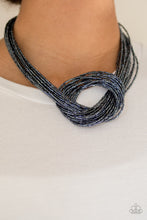 Load image into Gallery viewer, Paparazzi Knotted Knockout - Blue Seed Beads - Necklace and matching Earrings - $5 Jewelry With Ashley Swint