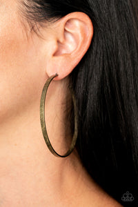 Paparazzi Lean Into The Curves - Brass - Earrings - $5 Jewelry with Ashley Swint