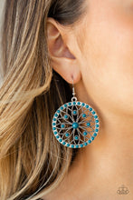 Load image into Gallery viewer, Paparazzi Merry Mandalas - Blue Beads - Silver Floral Filigree - Earrings - $5 Jewelry With Ashley Swint