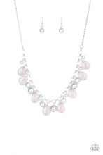 Load image into Gallery viewer, Paparazzi Pacific Posh - Silver - Gray Teardrop Pearly Beads - Silver Necklace &amp; Earrings - $5 Jewelry With Ashley Swint