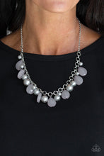 Load image into Gallery viewer, Paparazzi Pacific Posh - Silver - Gray Teardrop Pearly Beads - Silver Necklace &amp; Earrings - $5 Jewelry With Ashley Swint