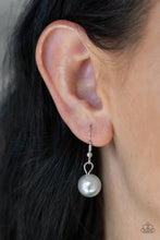 Load image into Gallery viewer, Paparazzi Pacific Posh - Silver - Gray Teardrop Pearly Beads - Silver Necklace &amp; Earrings - $5 Jewelry With Ashley Swint