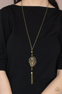 PRE-ORDER - Paparazzi Palm Promenade - Brass - Necklace & Earrings - $5 Jewelry with Ashley Swint