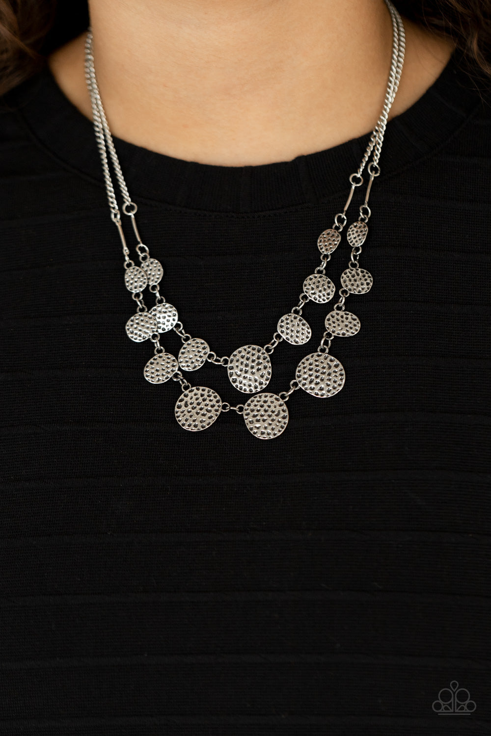 PRE-ORDER - Paparazzi Pebble Me Pretty - Silver - Necklace & Earrings - $5 Jewelry with Ashley Swint