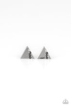 Load image into Gallery viewer, Paparazzi Pyramid Paradise - Silver - Hematite Rhinestones - Triangle Post Earrings - $5 Jewelry With Ashley Swint