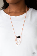 Load image into Gallery viewer, Paparazzi Quarry Quest - Black Stone - Shiny Copper Chain Necklace &amp; Earrings - $5 Jewelry with Ashley Swint