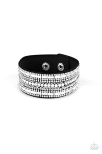 Paparazzi Rebel Radiance - Black - Rhinestones - Wrap Snap Bracelet - $5 Jewelry with Ashley Swint