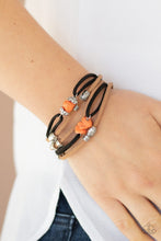 Load image into Gallery viewer, Paparazzi Rocky Mountain Rebel - Orange - Black &amp; Brown Suede - Adjustable Bracelet - $5 Jewelry with Ashley Swint