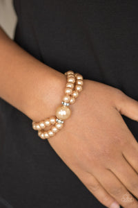 Paparazzi Romantic Redux - Brown Pearls - Rhinestone Rings - Bracelet - $5 Jewelry With Ashley Swint
