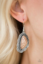 Load image into Gallery viewer, Paparazzi Santa Fe Soul - Brown Stone - Silver Frame Earrings - $5 Jewelry With Ashley Swint