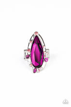 Load image into Gallery viewer, Paparazzi Sparkle Smitten - Pink - Iridescent Rhinestones - Teardrop Ring - $5 Jewelry with Ashley Swint