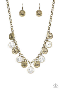 PRE-ORDER - Paparazzi Spot On Sparkle - Brass - Necklace & Earrings - $5 Jewelry with Ashley Swint