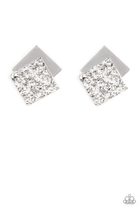 PRE-ORDER - Paparazzi Square With Style - Silver - Earrings - $5 Jewelry with Ashley Swint