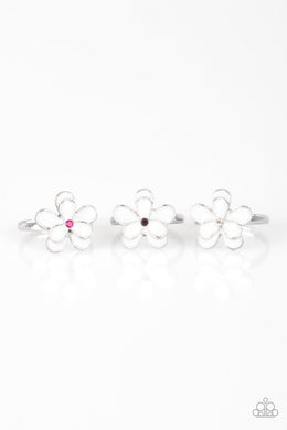 Paparazzi Starlet Shimmer Girls Rings - 10 - White Flower w/Rhinestone center - $5 Jewelry With Ashley Swint