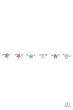 Load image into Gallery viewer, Paparazzi Starlet Shimmer Rings - 10 - Flowers in Green, Purple, Blue, Iridescent, Pink and White - $5 Jewelry with Ashley Swint