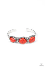 Load image into Gallery viewer, Paparazzi Stone Shop - Red - Stones - Silver Cuff Bracelet - $5 Jewelry with Ashley Swint