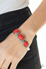 Load image into Gallery viewer, Paparazzi Stone Shop - Red - Stones - Silver Cuff Bracelet - $5 Jewelry with Ashley Swint
