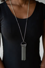 Load image into Gallery viewer, Paparazzi Terra Tassel - Silver - Silver Chain Fringe - Necklace &amp; Earrings - $5 Jewelry with Ashley Swint