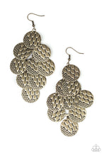 Load image into Gallery viewer, Paparazzi The Party Animal - Brass - Rippling Antiqued Textures - Earrings - $5 Jewelry With Ashley Swint