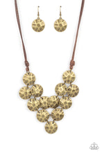 Load image into Gallery viewer, PRE-ORDER - Paparazzi Token Treasure - Brass - Necklace &amp; Earrings - $5 Jewelry with Ashley Swint
