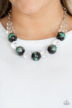 Load image into Gallery viewer, Paparazzi Torrid Tide - Green - Shiny Glassy Clear Beads - Necklace &amp; Earrings - $5 Jewelry with Ashley Swint