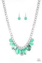 Load image into Gallery viewer, Paparazzi Treasure Shore - Green Beads - Silver Chain Necklace &amp; Earrings - $5 Jewelry with Ashley Swint