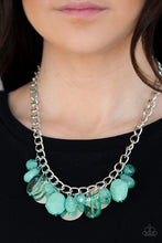 Load image into Gallery viewer, Paparazzi Treasure Shore - Green Beads - Silver Chain Necklace &amp; Earrings - $5 Jewelry with Ashley Swint