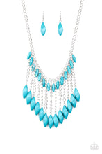 Load image into Gallery viewer, Paparazzi Venturous Vibes - BLUE - Faceted Beads - Shimmery Silver Chain Necklace &amp; Earrings - $5 Jewelry with Ashley Swint