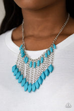 Load image into Gallery viewer, Paparazzi Venturous Vibes - BLUE - Faceted Beads - Shimmery Silver Chain Necklace &amp; Earrings - $5 Jewelry with Ashley Swint