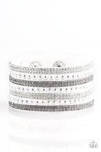 Load image into Gallery viewer, Paparazzi Victory Shine - White - Rhinestones - Wrap / Snap Bracelet - $5 Jewelry With Ashley Swint