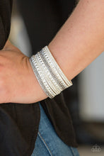 Load image into Gallery viewer, Paparazzi Victory Shine - White - Rhinestones - Wrap / Snap Bracelet - $5 Jewelry With Ashley Swint