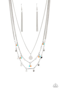 Paparazzi Wandering Wonder - Orange - & Blue Seed Beads - Necklace & Earrings - $5 Jewelry with Ashley Swint