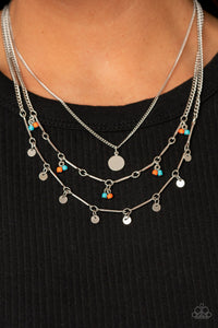 Paparazzi Wandering Wonder - Orange - & Blue Seed Beads - Necklace & Earrings - $5 Jewelry with Ashley Swint