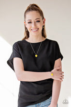 Load image into Gallery viewer, Paparazzi You GLOW Girl - Yellow Moonstones - Silver Necklace and matching Earrings - $5 Jewelry With Ashley Swint