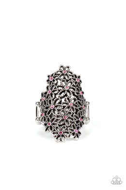 Paparazzi Youre a Sunflower - Pink Rhinestones - Ring - $5 Jewelry with Ashley Swint