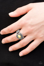 Load image into Gallery viewer, Paparazzi All Summer Long - Yellow Bead - Silver Ring - $5 Jewelry With Ashley Swint