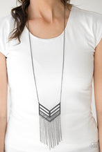 Load image into Gallery viewer, Paparazzi Alpha Attitude - Black Gunmetal - Necklace &amp; Earrings - $5 Jewelry With Ashley Swint
