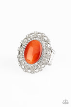 Load image into Gallery viewer, Paparazzi BAROQUE The Spell - Orange Moonstone - Silver Ring - $5 Jewelry with Ashley Swint
