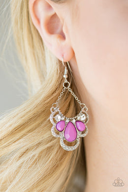 Paparazzi Caribbean Royalty - Purple - Silver Earrings - $5 Jewelry With Ashley Swint