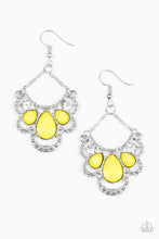 Load image into Gallery viewer, Paparazzi Caribbean Royalty - Yellow - Rhinestones Earrings - $5 Jewelry With Ashley Swint