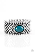 Load image into Gallery viewer, Paparazzi Cave Babe - Blue Bead - Silver Band Ring - $5 Jewelry With Ashley Swint