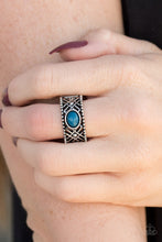 Load image into Gallery viewer, Paparazzi Cave Babe - Blue Bead - Silver Band Ring - $5 Jewelry With Ashley Swint