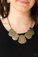 Load image into Gallery viewer, Paparazzi CAVE The Day - Brass - Necklace and matching Earrings - $5 Jewelry With Ashley Swint