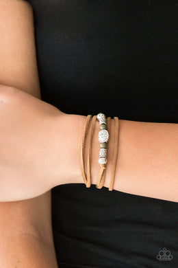 Paparazzi Clear A Path - Green Beads - Brown Suede Cording - Urban Bracelet - $5 Jewelry With Ashley Swint