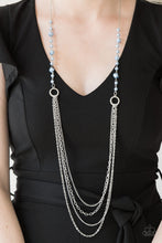 Load image into Gallery viewer, Paparazzi Contemporary Cadence - Blue Pearls - Silver Chains Necklace and matching Earrings - $5 Jewelry With Ashley Swint