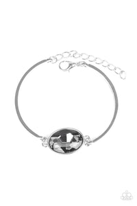 Paparazzi Definitely Dashing - Silver - Smoky Gem - Silver Bracelet - $5 Jewelry with Ashley Swint