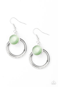 Paparazzi Dreamily Dreamland - Green Moonstone - Silver Earrings - $5 Jewelry With Ashley Swint